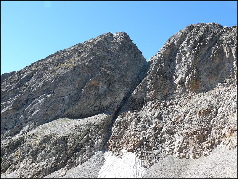 Couloir  d'accès au sommet du Gélas
