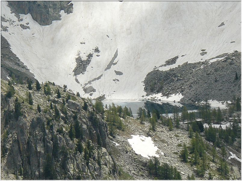 De la Tête Mercière, vue sur le lac de Tavels
